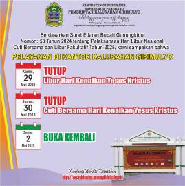 Pengumuman Libur dan Cuti Bersama